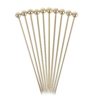 Gold Plated Ball Garnish Picks – Pack of 10