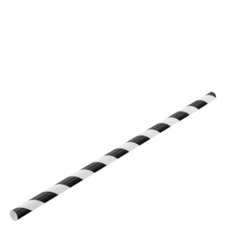 Paper Black Stripe Straw 8″ (20cm), set of 24