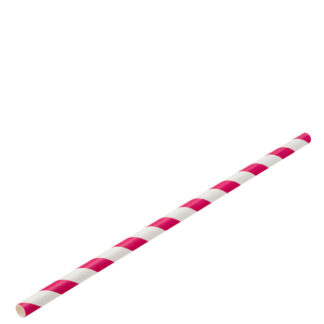 Paper Pink/White Stripe Straw 8″ (20cm) Box of 250, set of 24