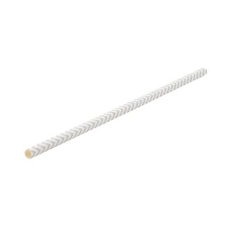 Paper Chevron Matt Silver Straw 8″ (20cm), set of 24