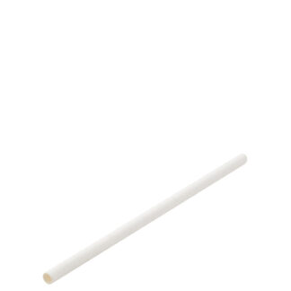 Paper White Cocktail Straw 5.5″ (14cm) 5mm Bore, set of 24